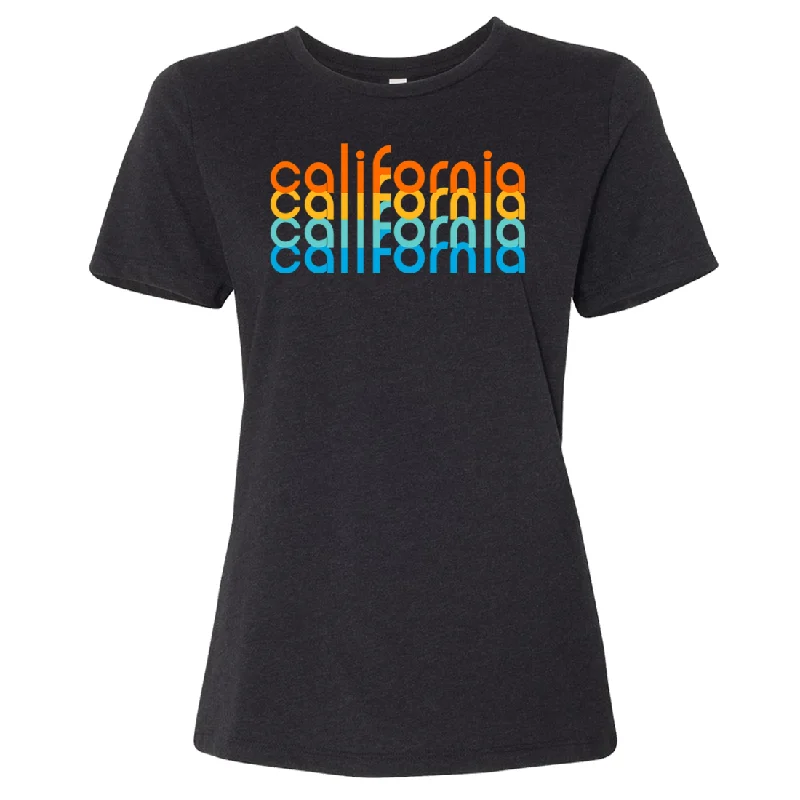 California Rainbow Stack Women's Relaxed Jersey Tee