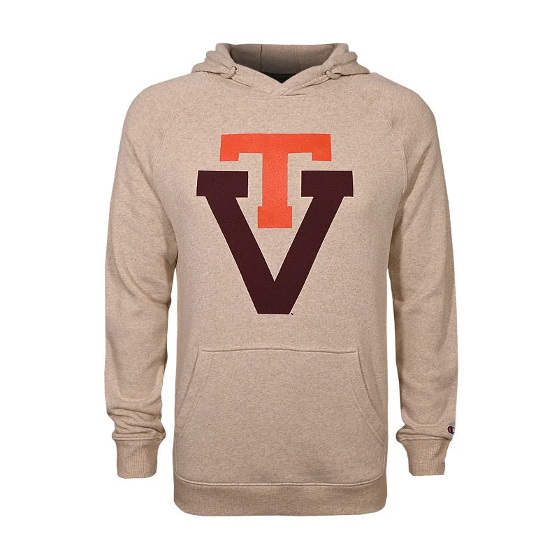 Virginia Tech Triumph Vault Logo Hooded Sweatshirt: Oatmeal by Champion