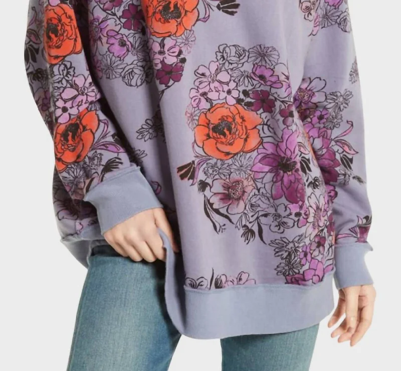 Daisy Slouchy Sweater In Purple