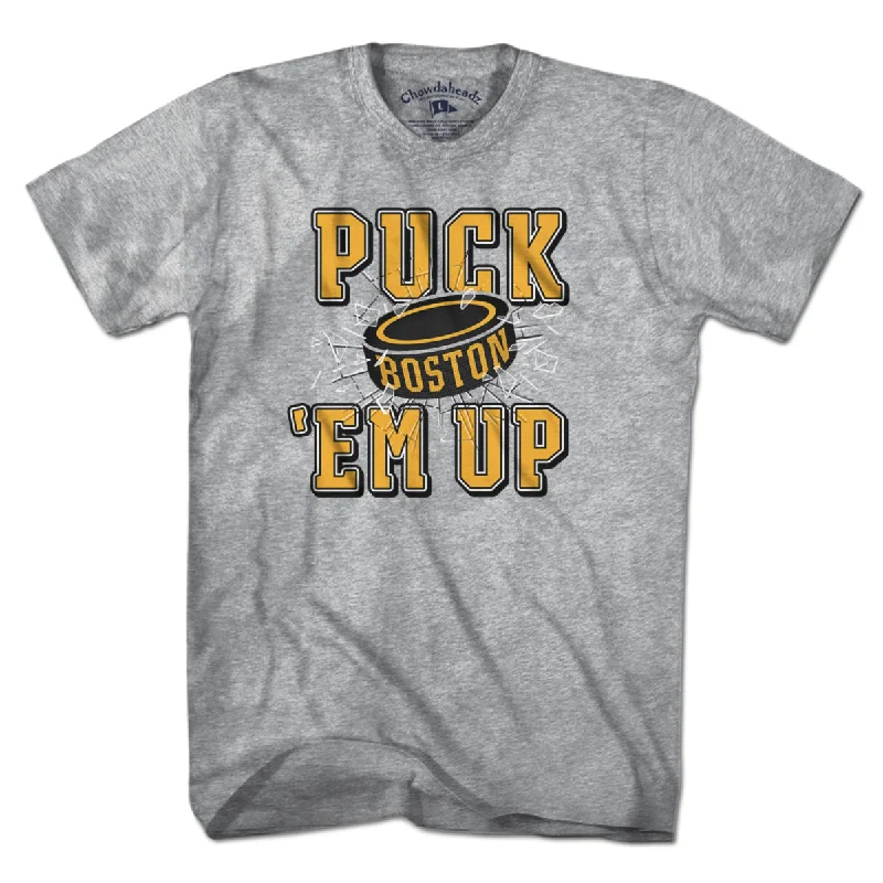 Puck 'Em Up Boston Hockey T-Shirt