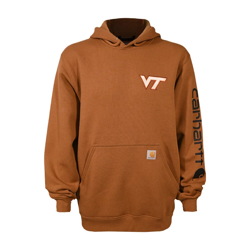 Virginia Tech Midweight Logo Sleeve Hooded Sweatshirt: Carhartt Brown by Carhartt