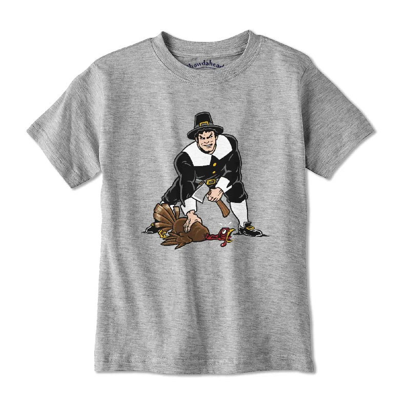 Three Point Stance Thanksgiving Pilgrim Youth T-Shirt