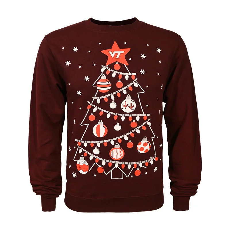 Virginia Tech Holiday Crew Sweatshirt: Maroon by Champion