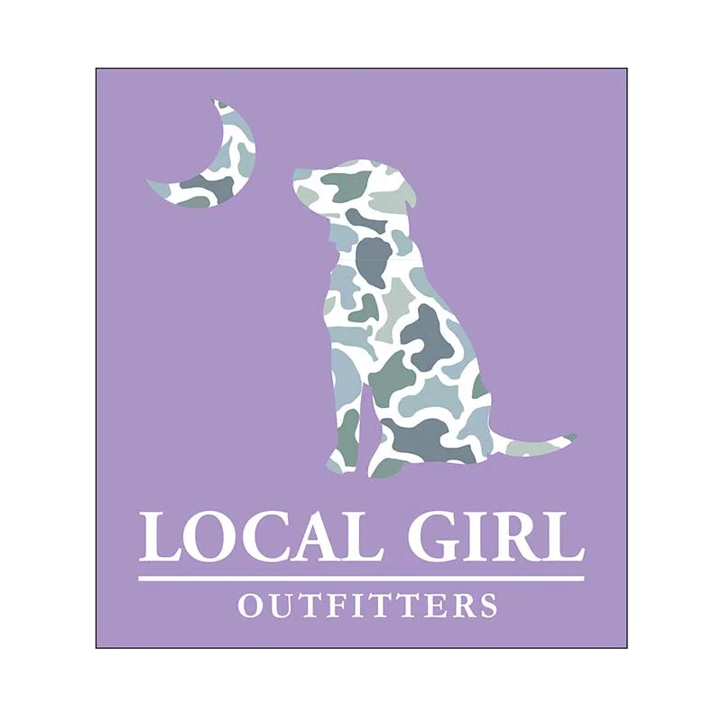 Local Girl Dog Moon Lavender Camo Decal