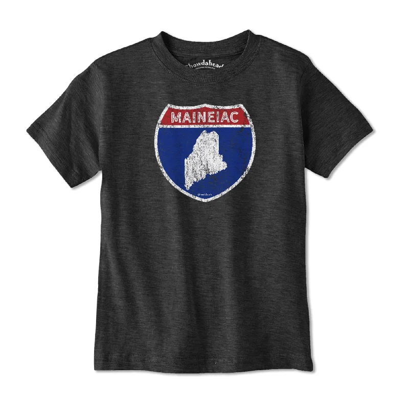 Maineiac Highway Sign Youth T-Shirt