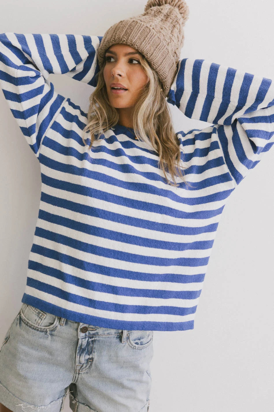 Destinia Striped Top in Blue - FINAL SALE