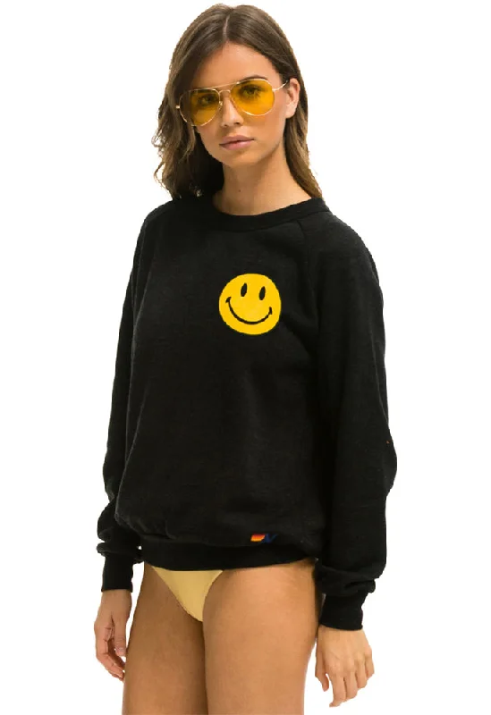 Aviator Nation Smiley Crew Sweatshirt in Black