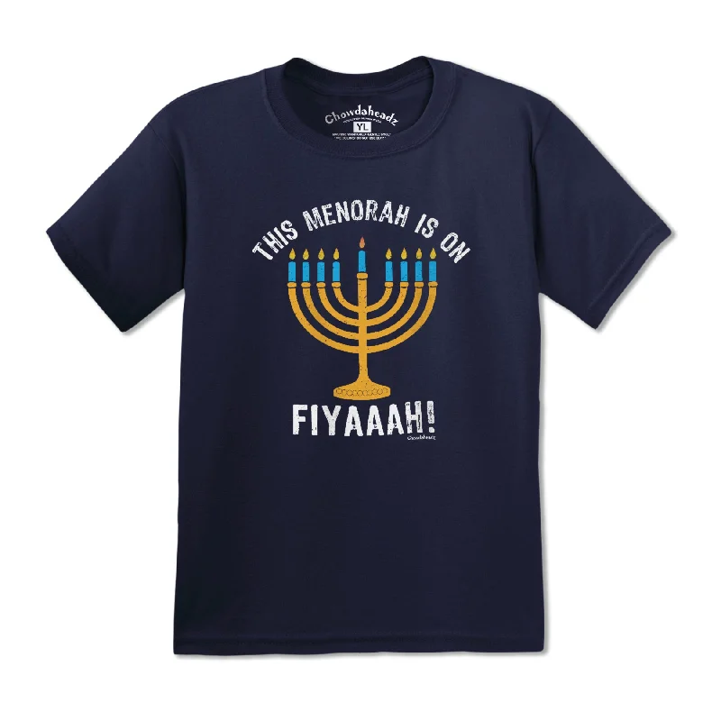 This Menorah Is On Fiyaaah Youth T-Shirt