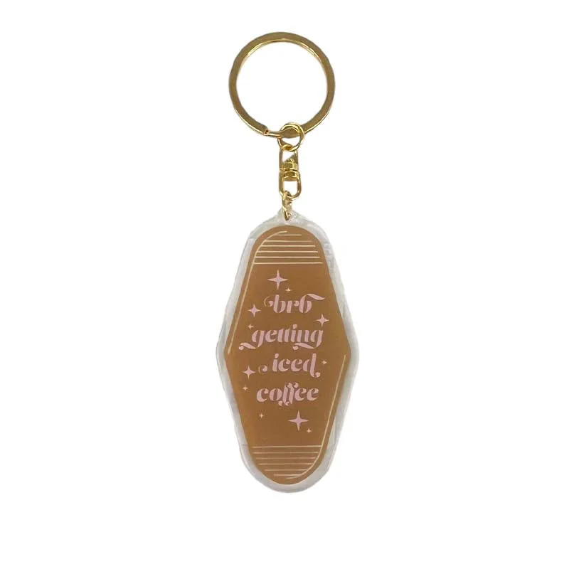 Brb Getting Iced Coffee Keychain