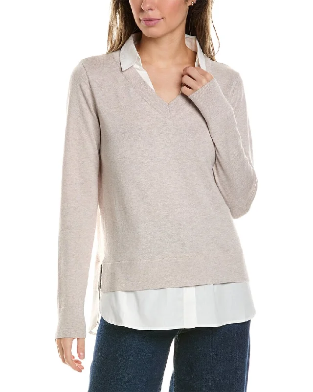 Alashan Cashmere Montage Shirttail Cashmere-Blend Sweater