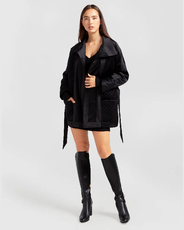 Ace of Spades Velvet Coat - Black