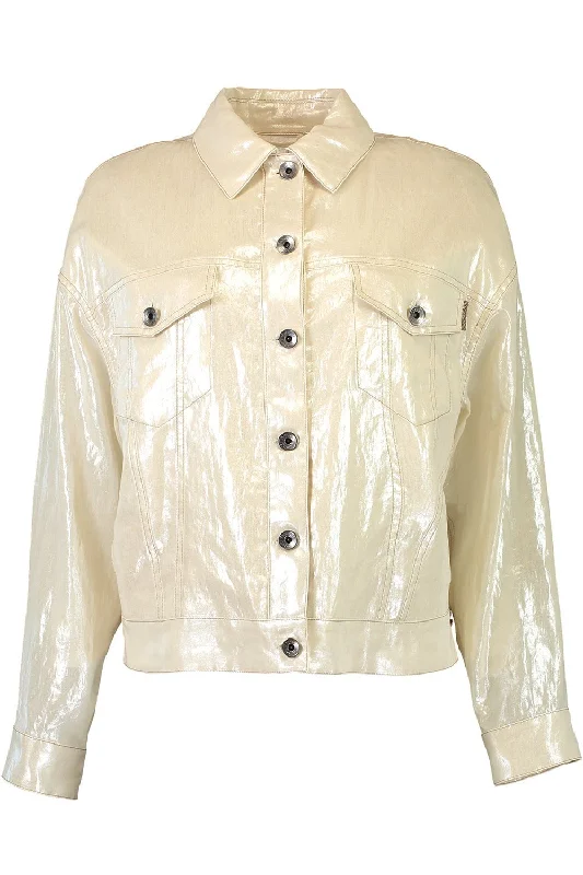 Metallic Button Up Jacket