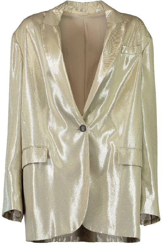 Metallic Double Breasted Blazer