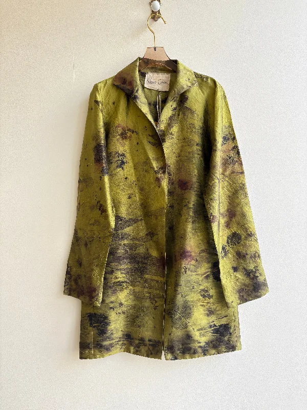 Citrus/Lime Eco-Printed Long Duster (Reworked)