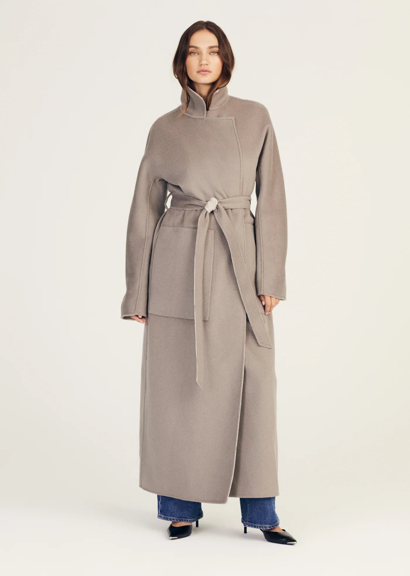 DEREK LAM LEONE REVERSIBLE DOUBLE FACE WOOL COAT