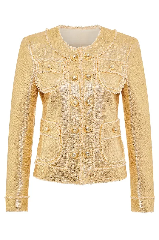 Gold Lacquered Four Pocket Jacket