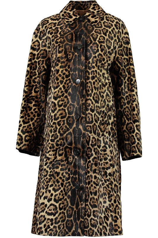 Oversized Jaguar Balmacaan Coat