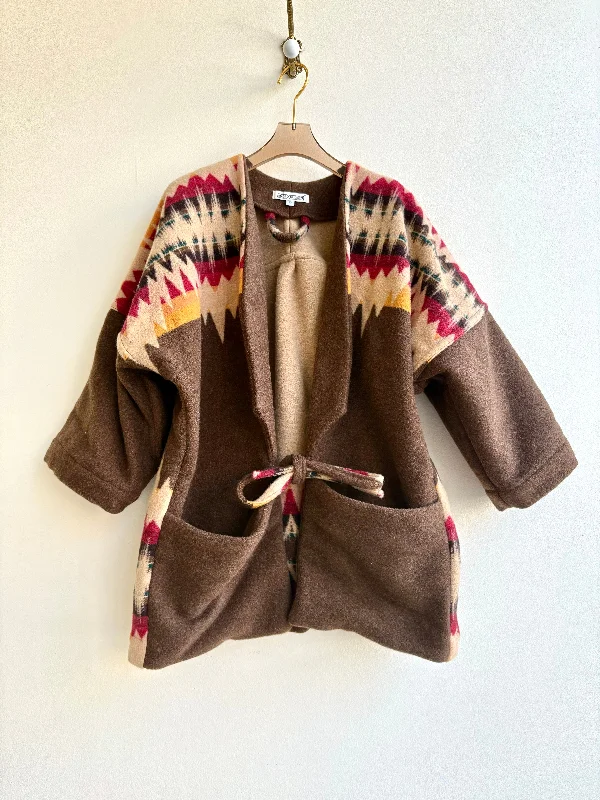 Southwestern Mostly Brown + Neutral Wool Chore Jacket