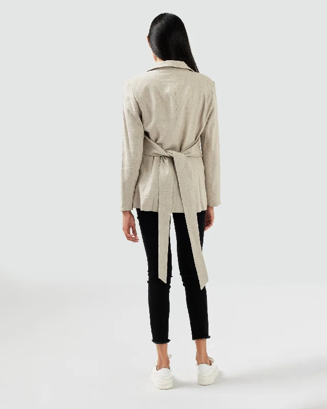 Synergy Wrap Blazer - Warm Grey