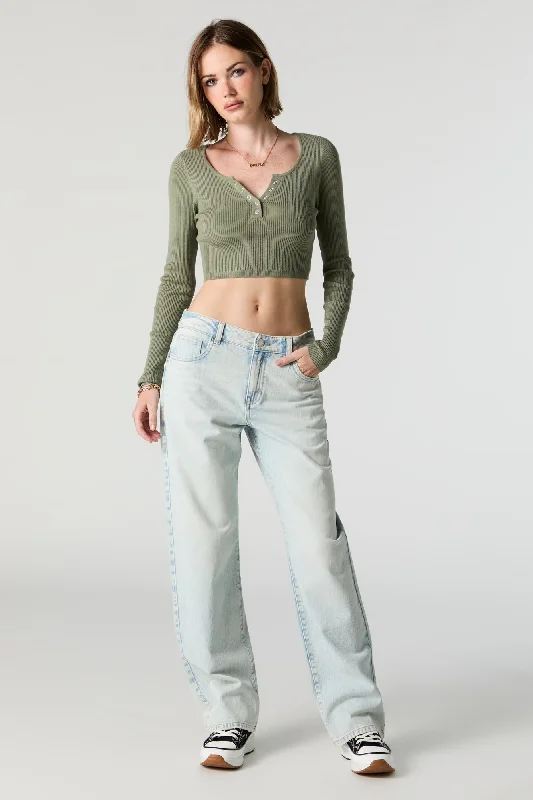 Light Washed Slouchy Straight Jean