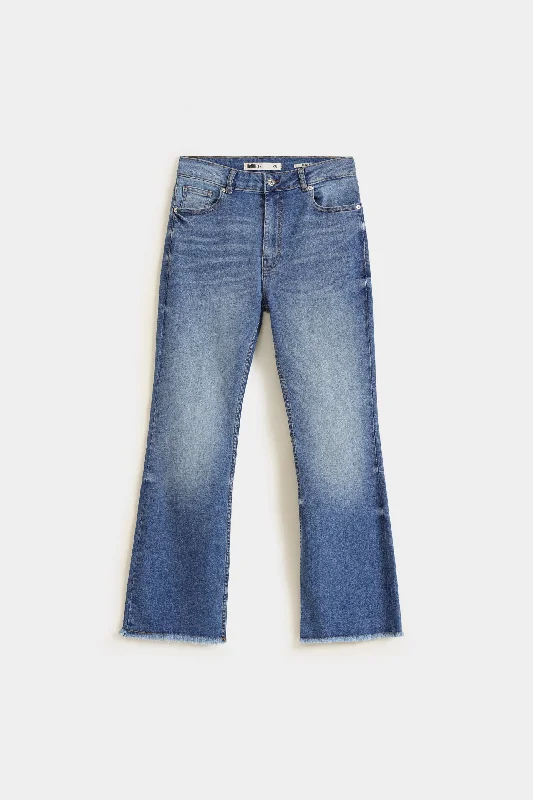 Cropped Mini Flare Jeans