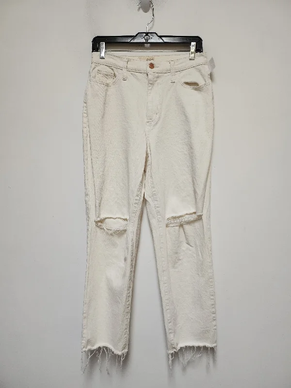 Jeans Straight By Universal Thread In Cream Denim, Size: 4