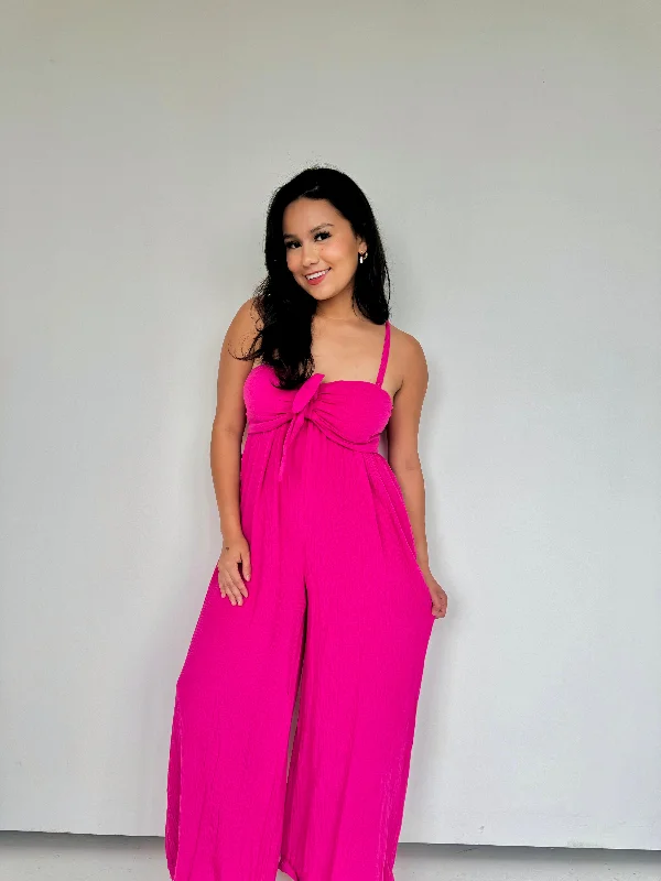 ava jumpsuit set- fuchsia