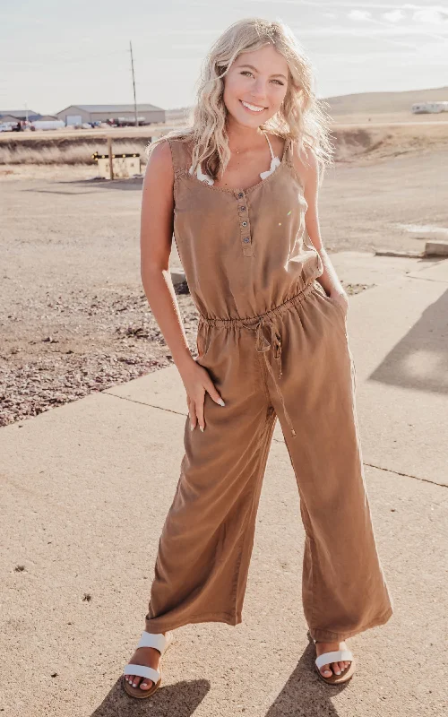 Dark Mocha Jumpsuits - Final Sale