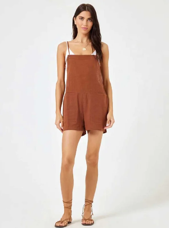 L*Space Women's Indy Loose Fit Romper - Coffee Brown