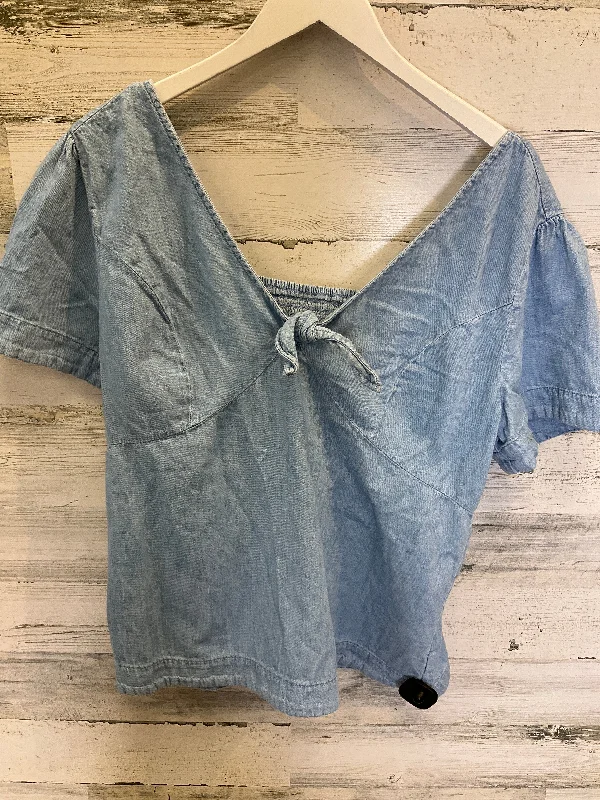 Blue Denim Top Short Sleeve Old Navy, Size Xl