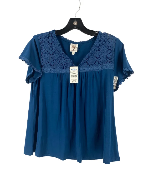 Blue Top Short Sleeve Self Esteem, Size Xl