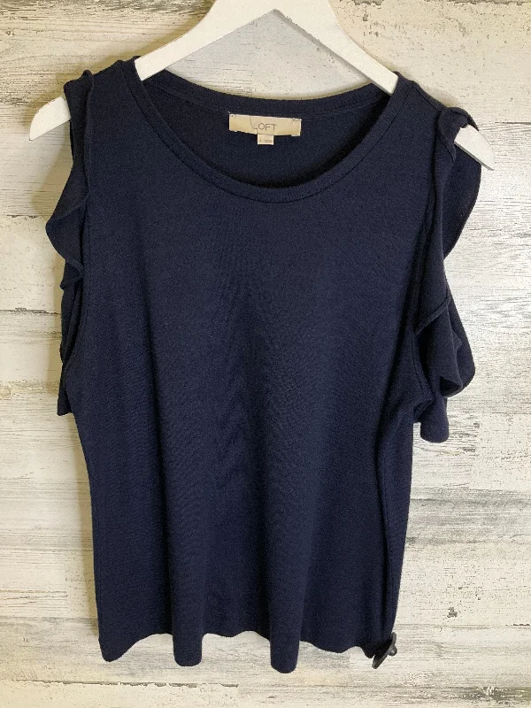 Navy Top Short Sleeve Loft, Size L