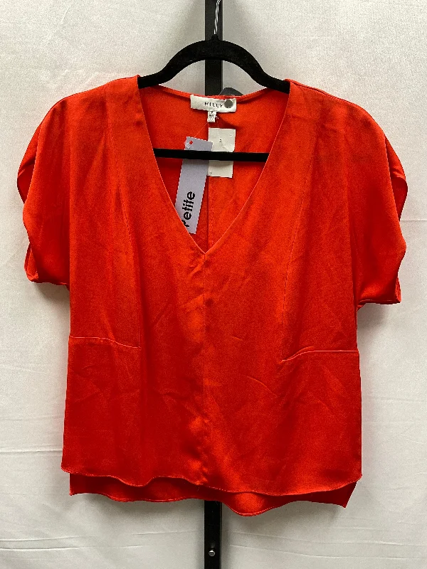 Orange Top Short Sleeve Milly, Size Petite   S