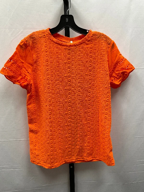 Orange Top Short Sleeve Shein, Size M