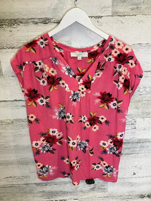 Pink Top Short Sleeve Loft, Size S