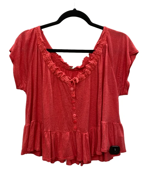 Red Top Short Sleeve Free People, Size S