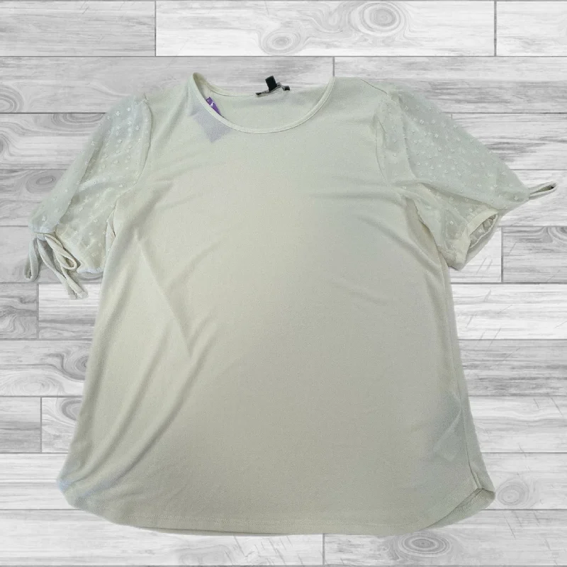 White Top Short Sleeve Adrianna Papell, Size S