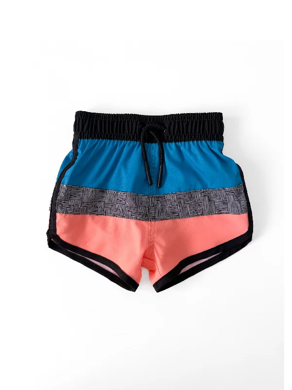 Block Swim Short - Neon Pink