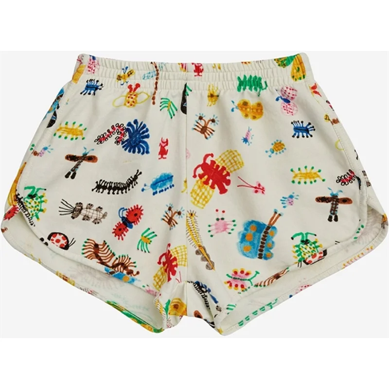 Bobo Choses Funny Insects All Over Running Shorts Offwhite