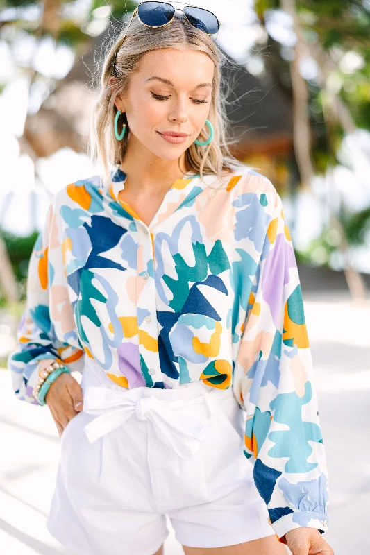 Can't Go Wrong Blue Abstract Blouse