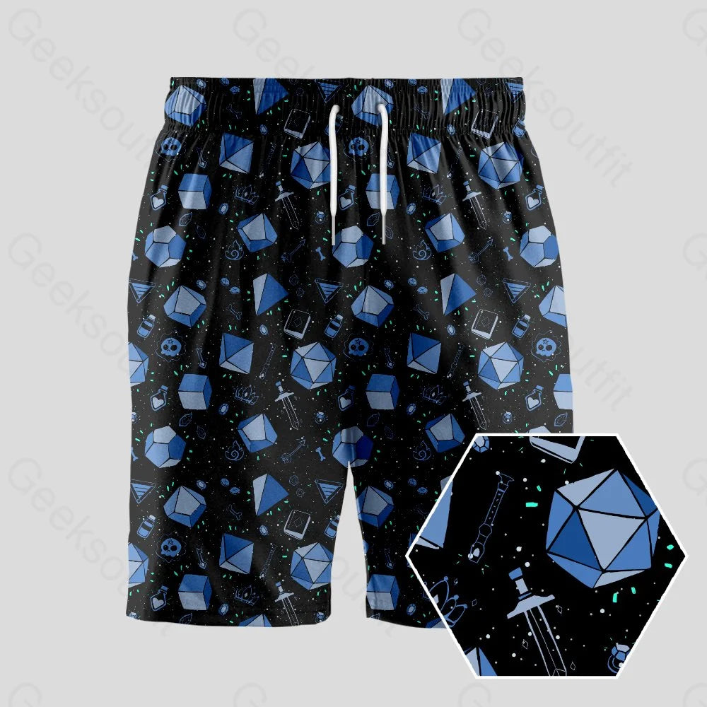 D&D Dice And Death Geeky Drawstring Shorts