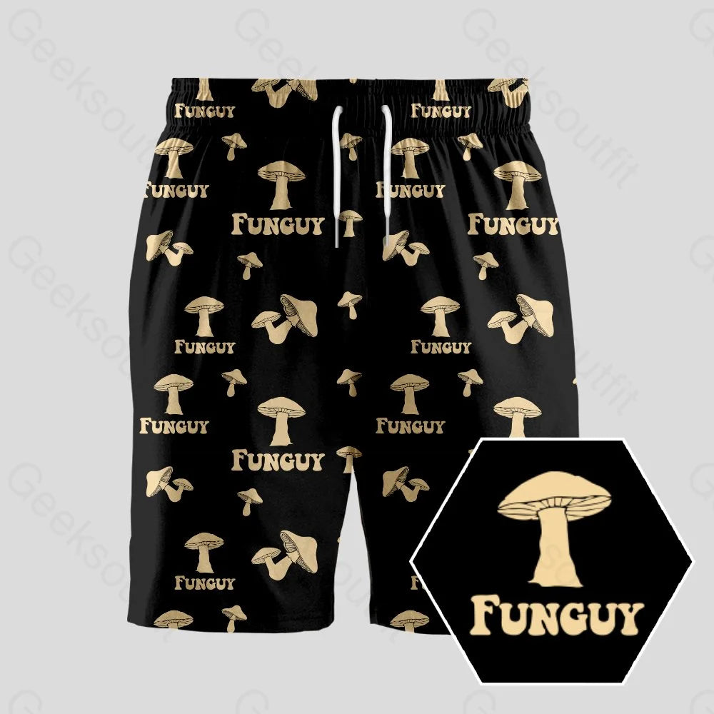 Fungi Funguy Black Geeky Drawstring Shorts