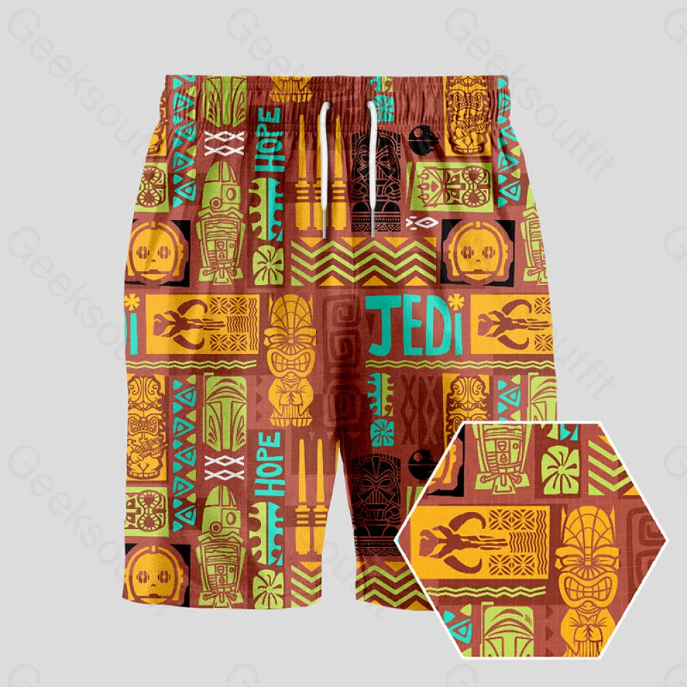 Hawaiian Totem Geeky Drawstring Shorts