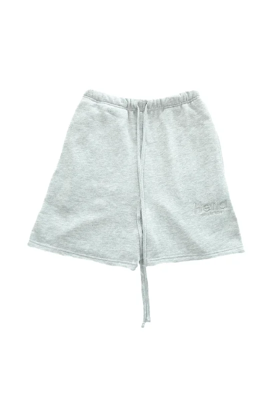 Heria Embroidered Sweat Shorts - Grey