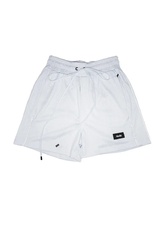 Heria Mesh Shorts with 3M Reflective Piping - White