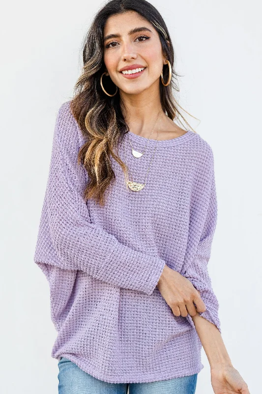 Looking For You Lavender Purple Waffle Top