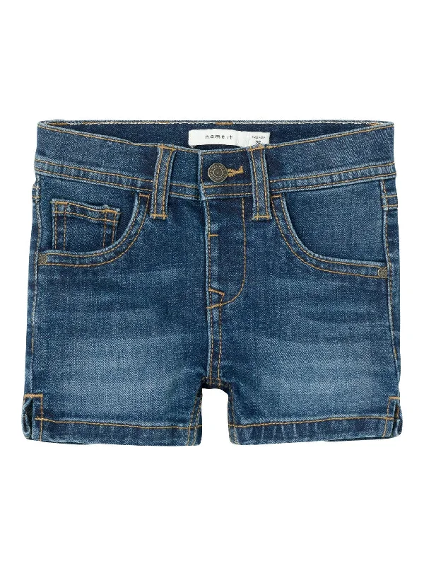 Name It Dark Blue Denim Salli Slim Denim Shorts