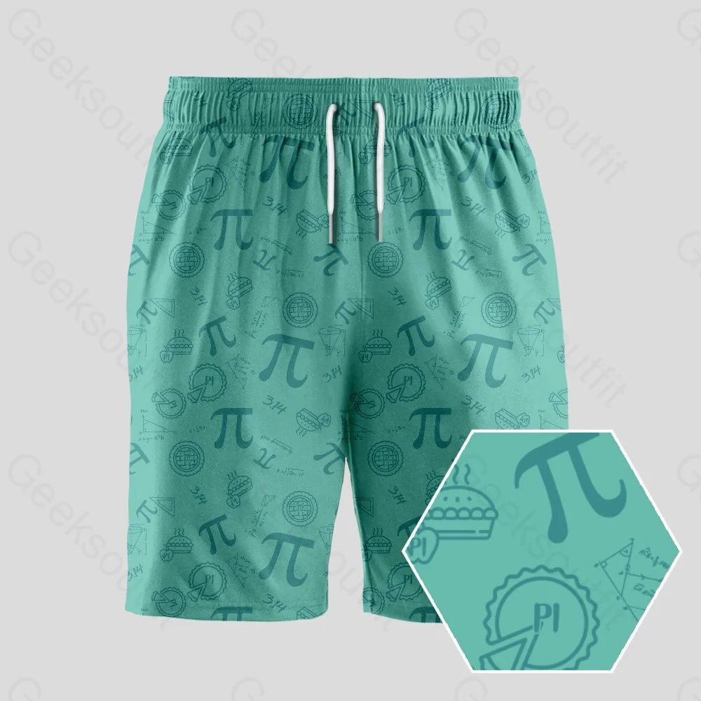 Pi Science Lake Green Geeky Drawstring Shorts