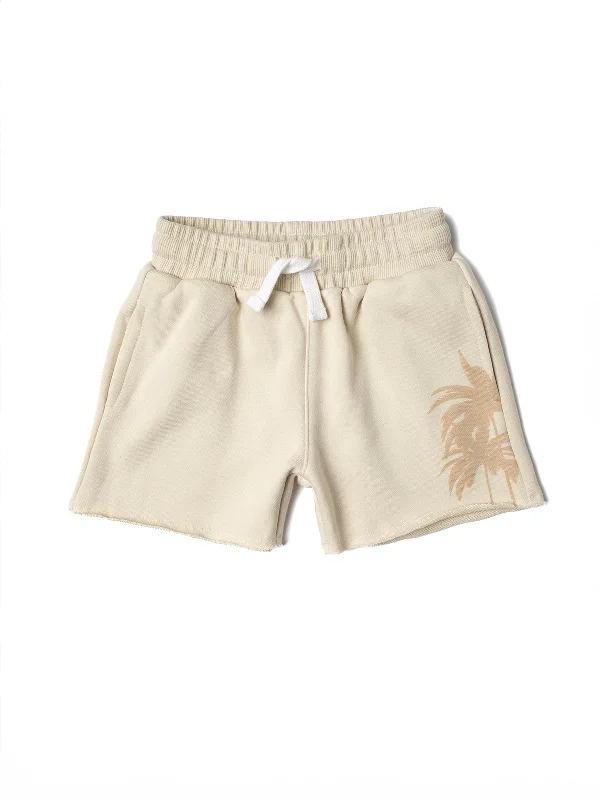 Resort Palm Sweatshort - Cream