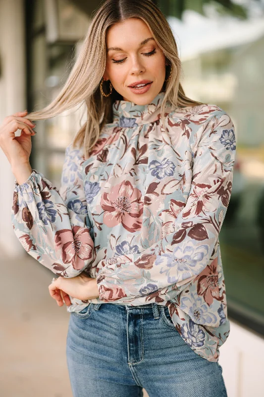 Treat You Right Blue Floral Blouse